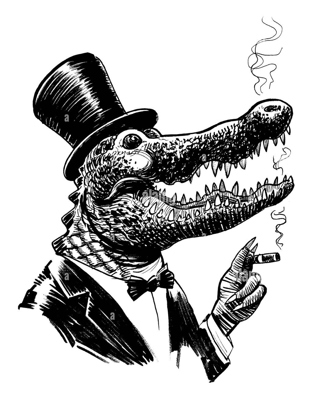 rich alligator smoking