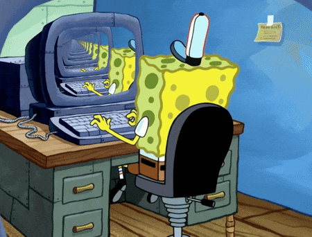 Spongebob Working, a Recursive gif